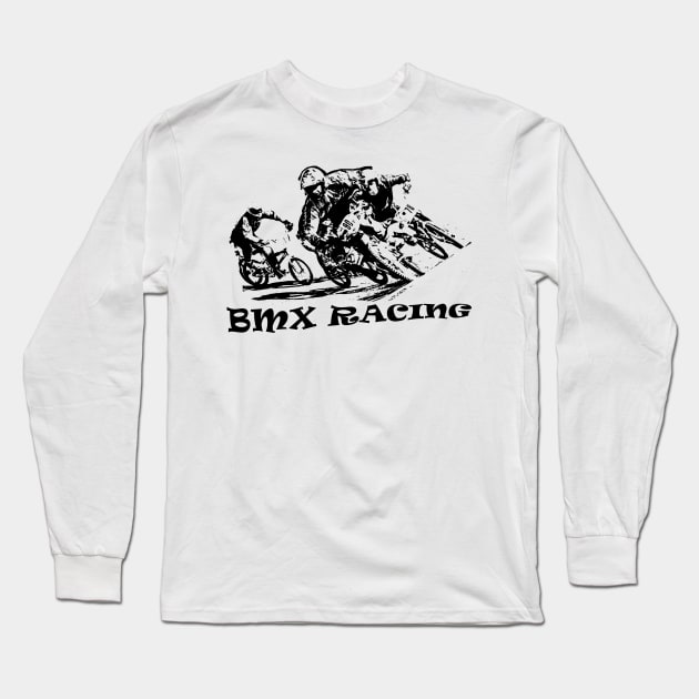 bmx racing Long Sleeve T-Shirt by rickylabellevie